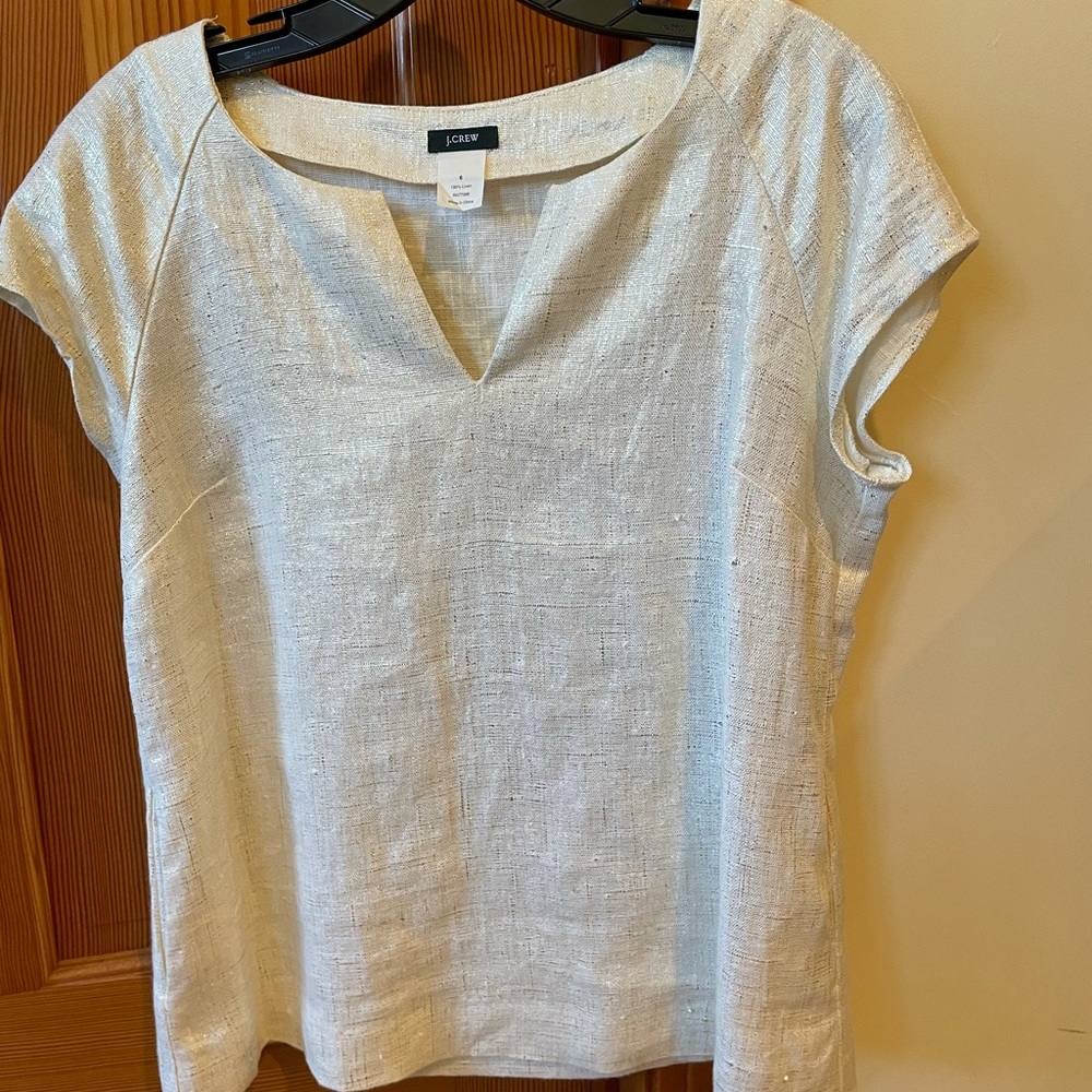 JCrew100% linen short sleeve top